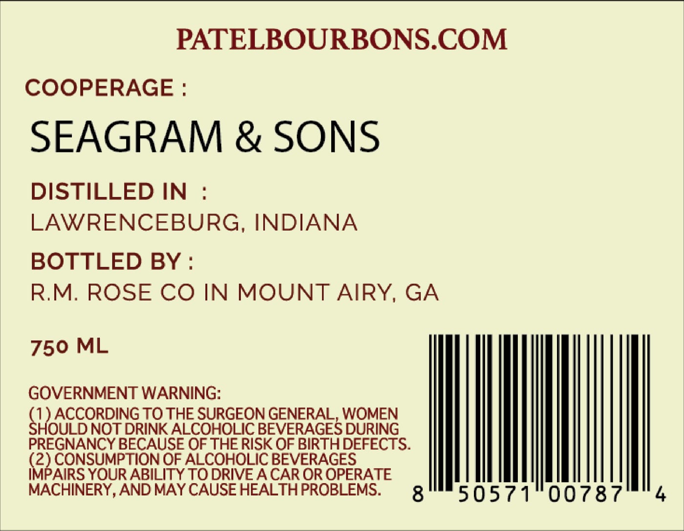 Patel Proof label image 2