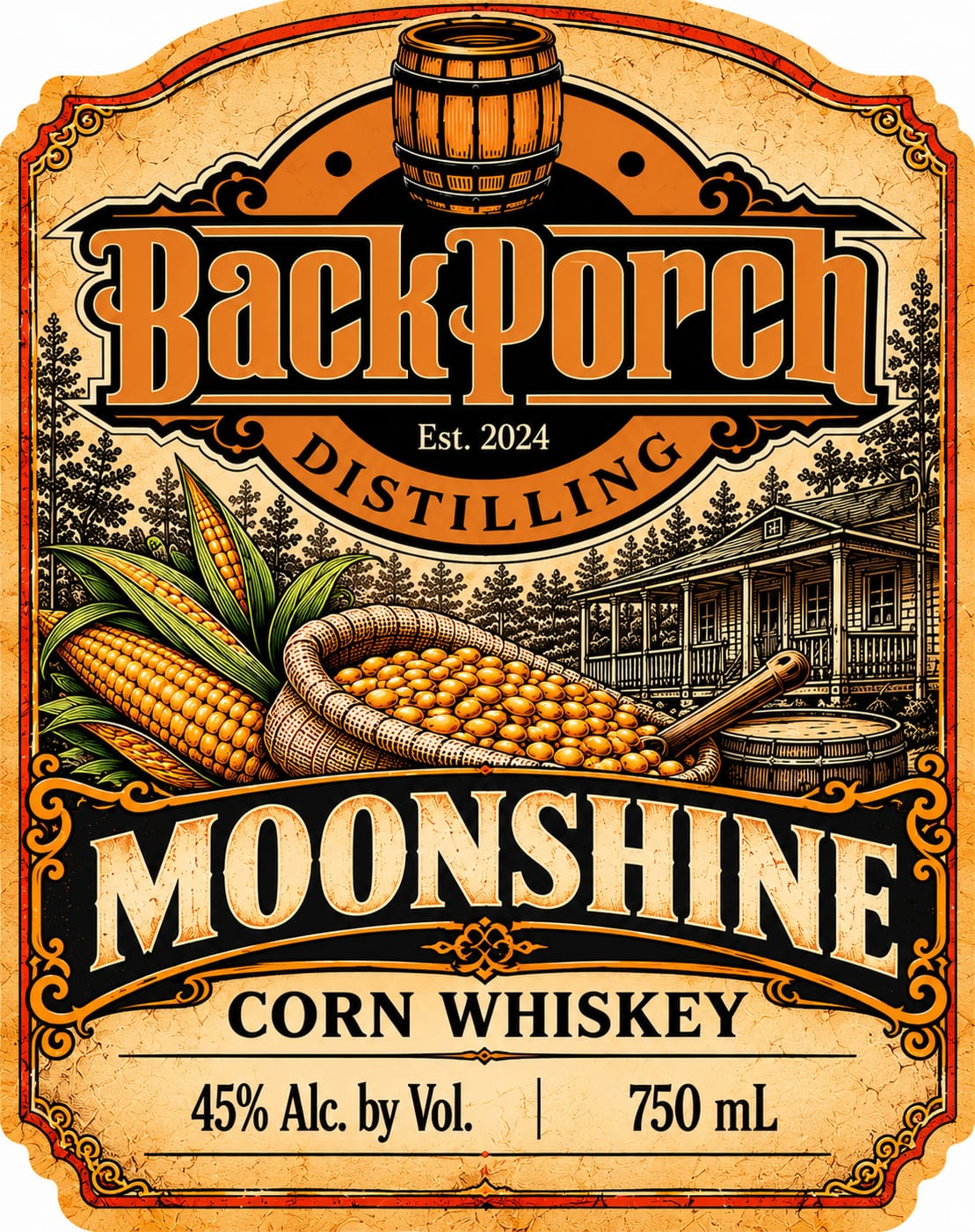 Back Porch Distilling label