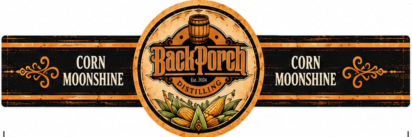 Back Porch Distilling Moonshine label image 3