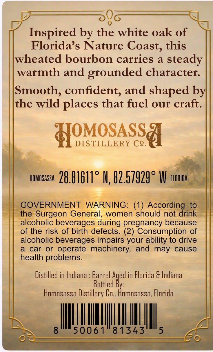 White Oak Wheated Bourbon label image 2