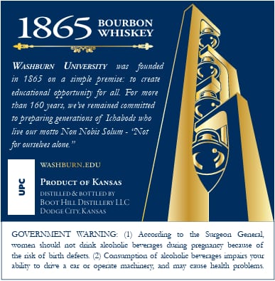 1865 Washburn Bourbon Whiskey label image 2