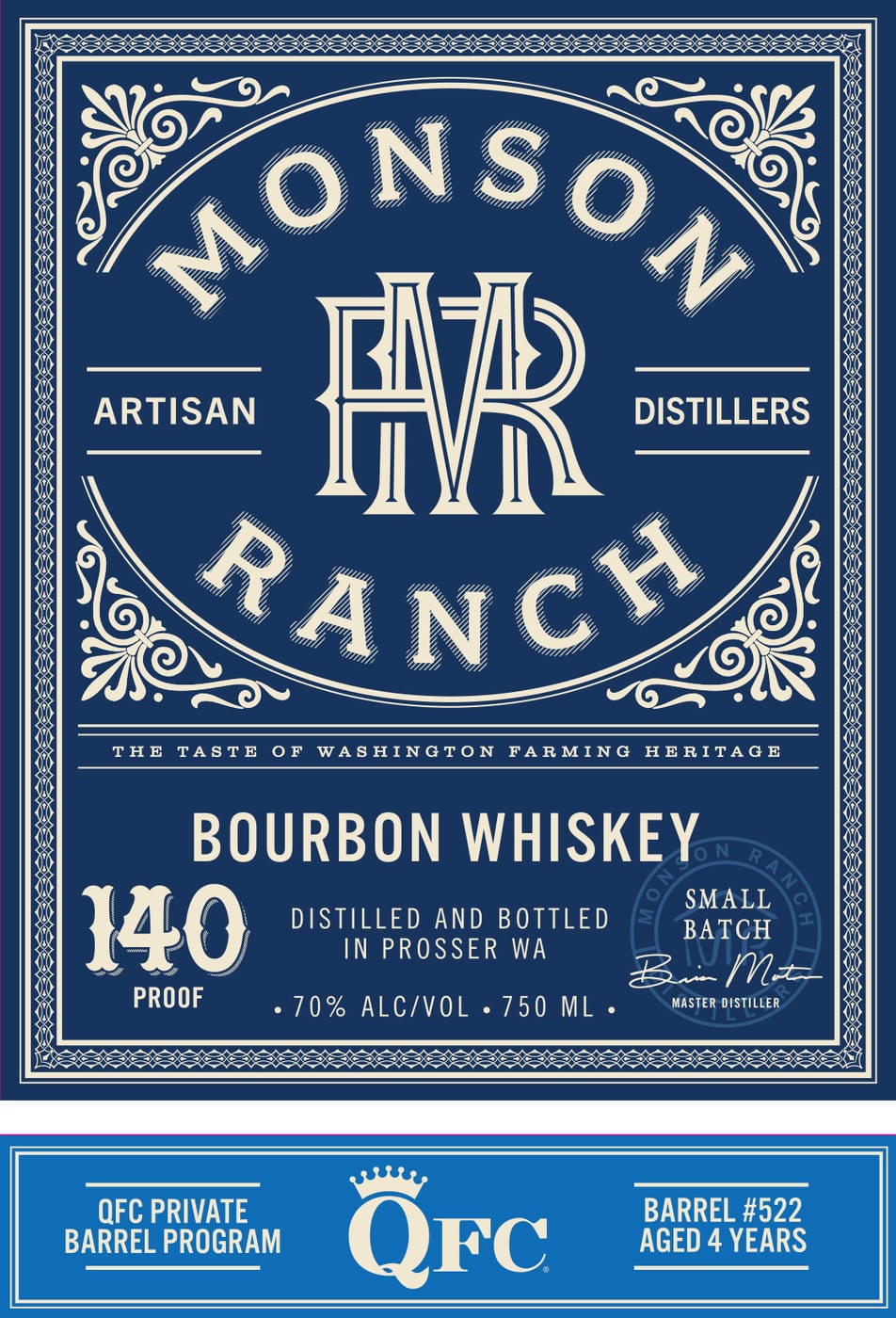 Monson Ranch Distillers Qfc label
