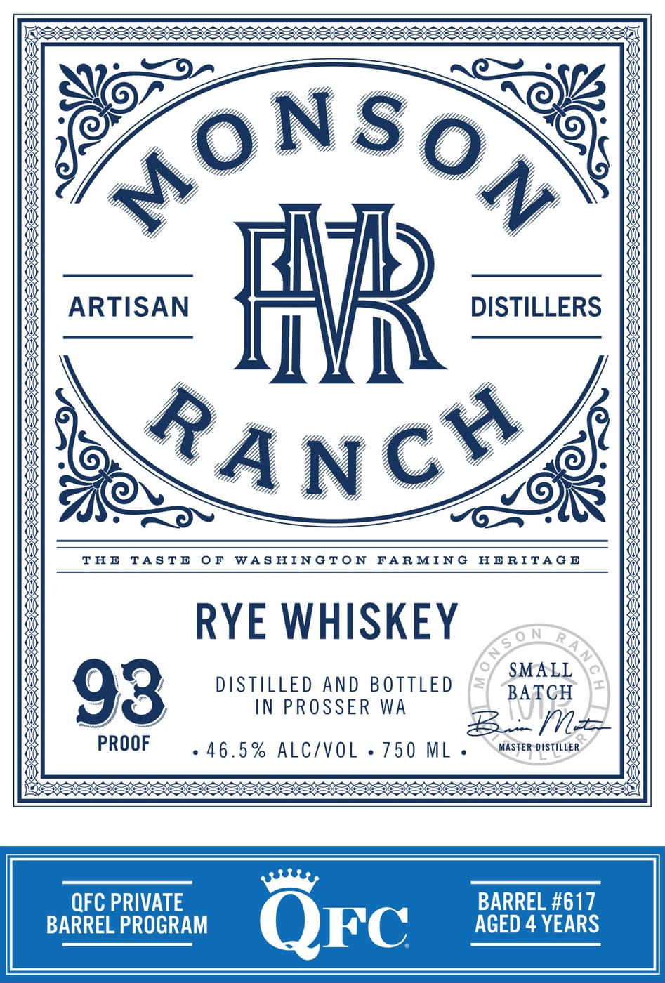 Monson Ranch Distillers Qfc label