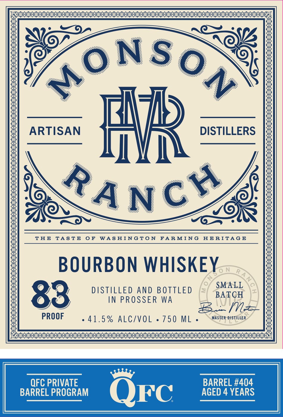 Monson Ranch Distillers Qfc label