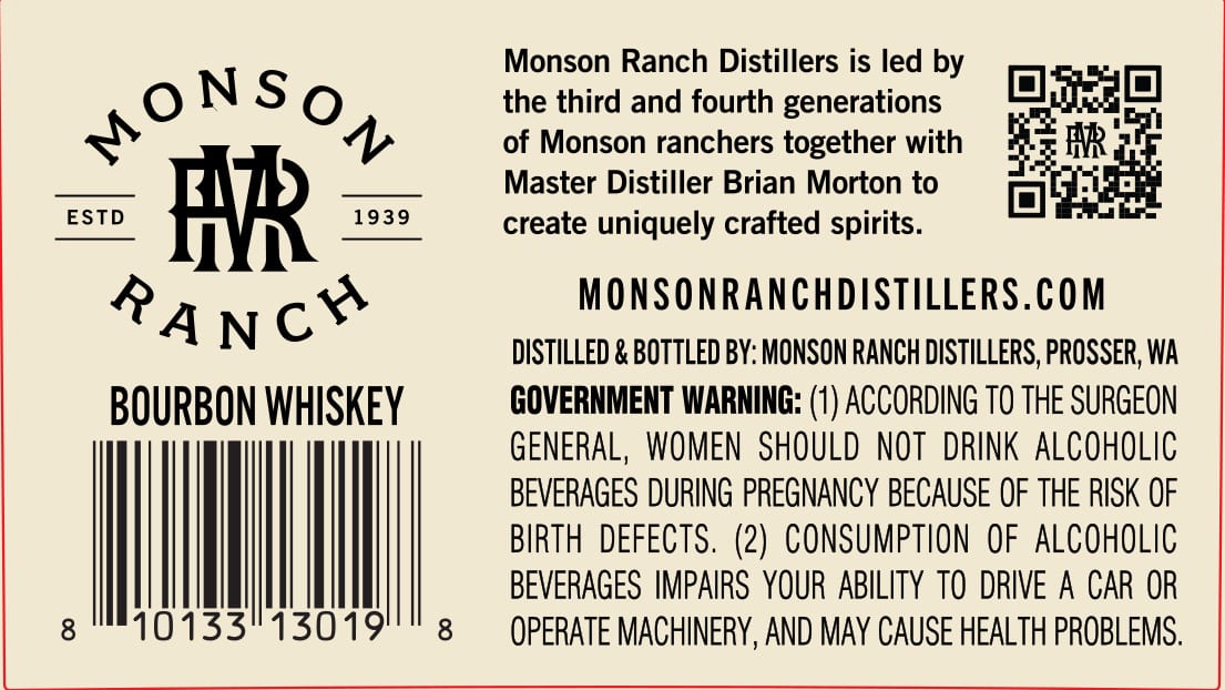 Monson Ranch Distillers Qfc label image 2