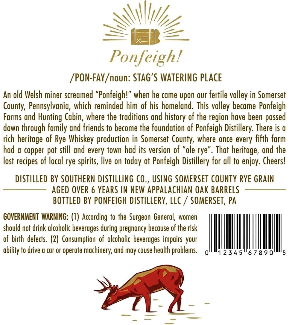 Ponfeigh Distillery LLC Amburana Rye label image 2