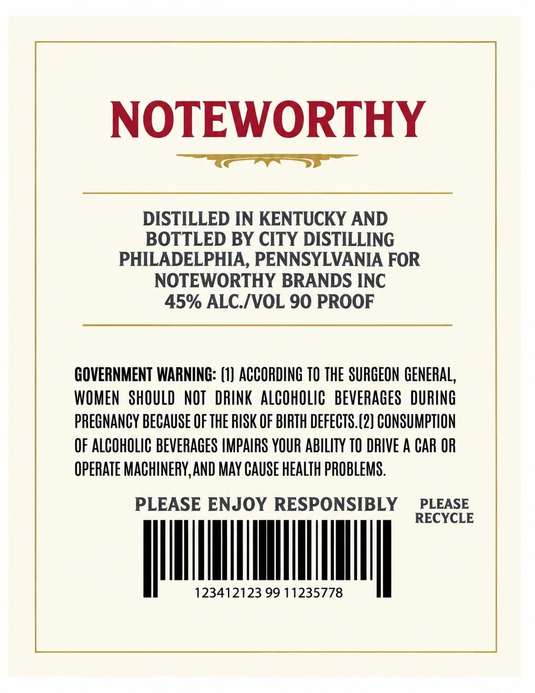 Noteworthy Bourbon label image 2