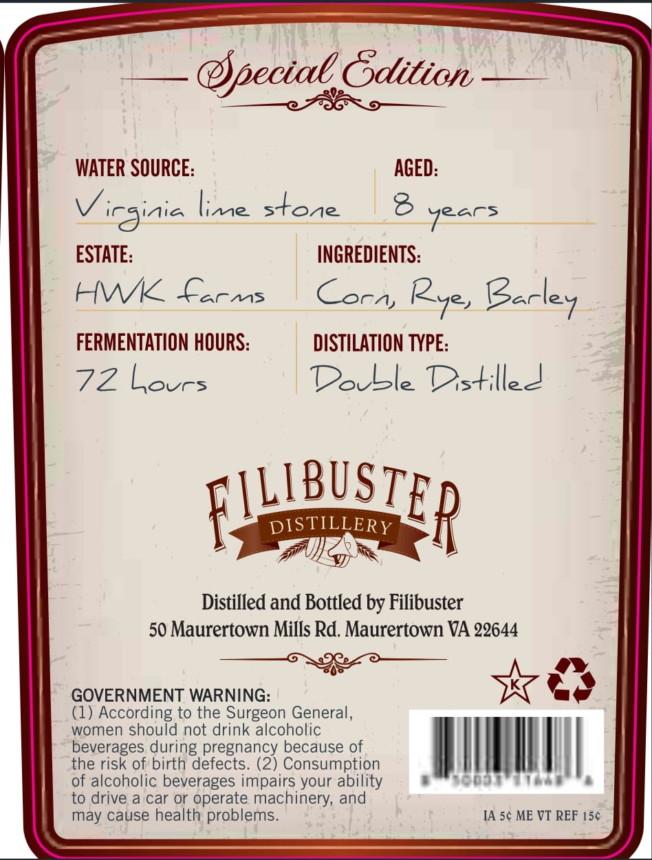 Filibuster Whisky Library label image 2