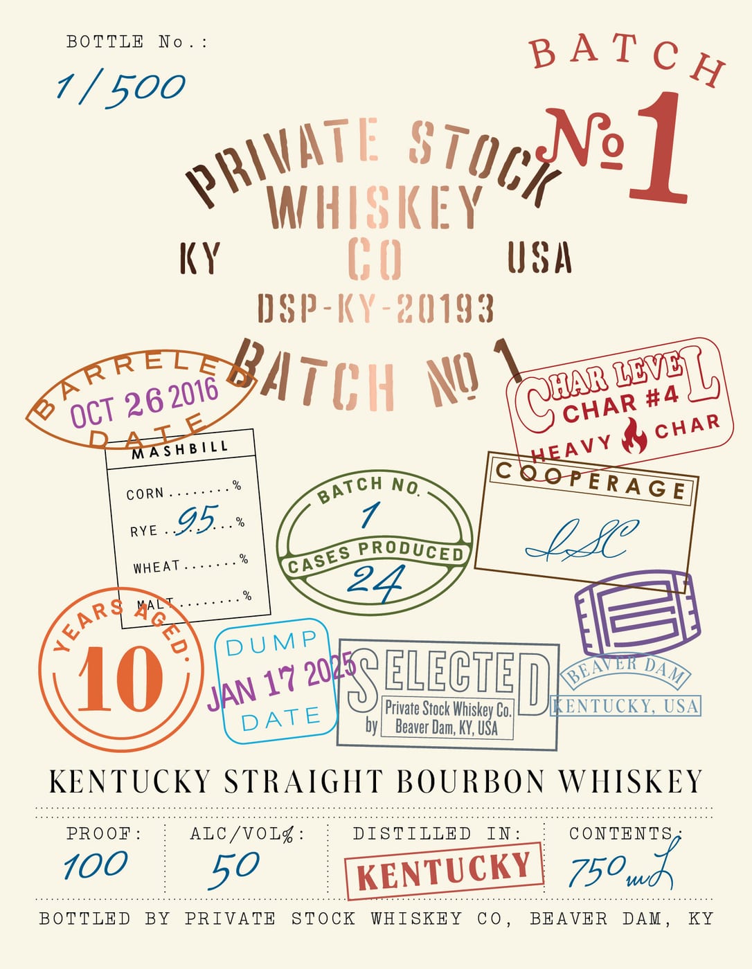Private Stock Whiskey CO label