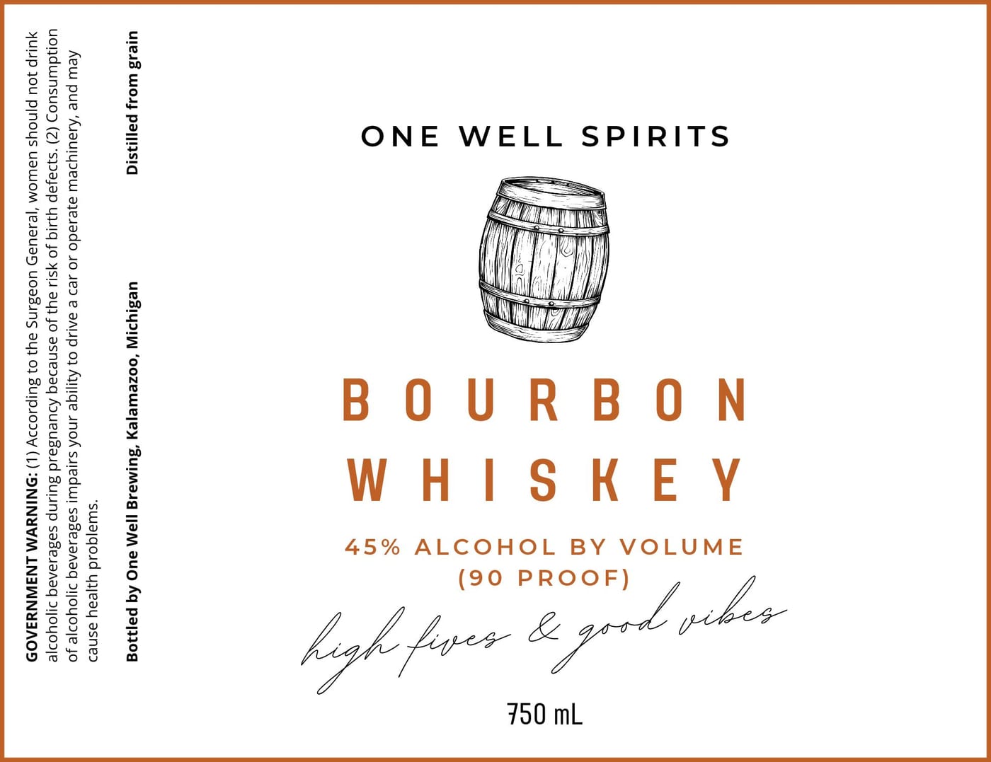 One Well Spirits label