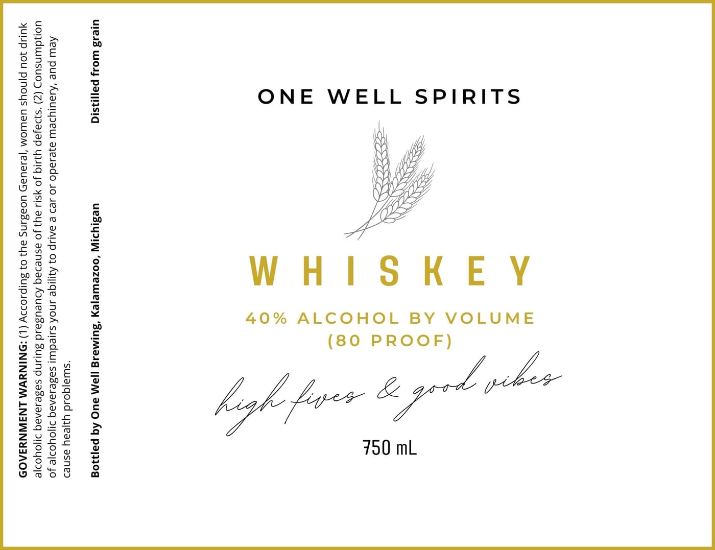 One Well Spirits label