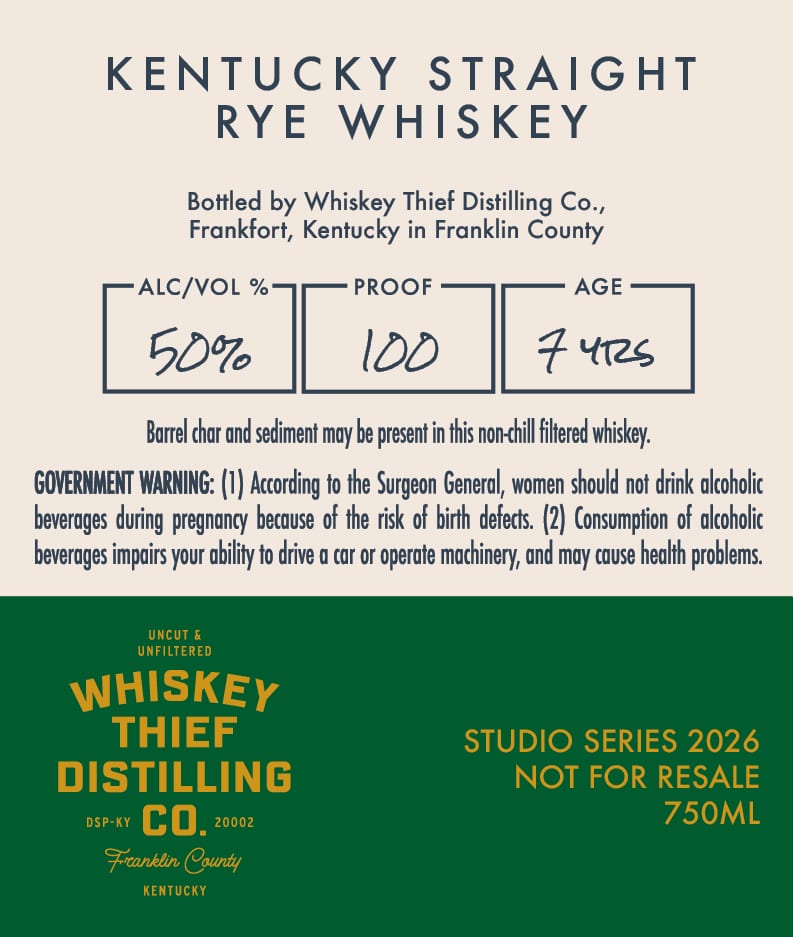 Whiskey Thief Distilling CO. label image 2