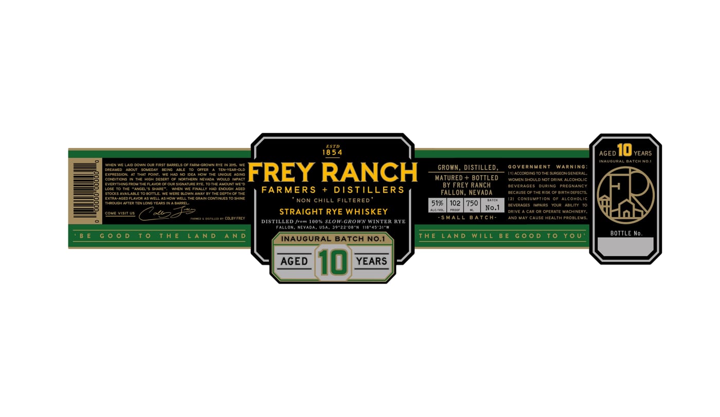 Frey Ranch Farmers + Distillers label
