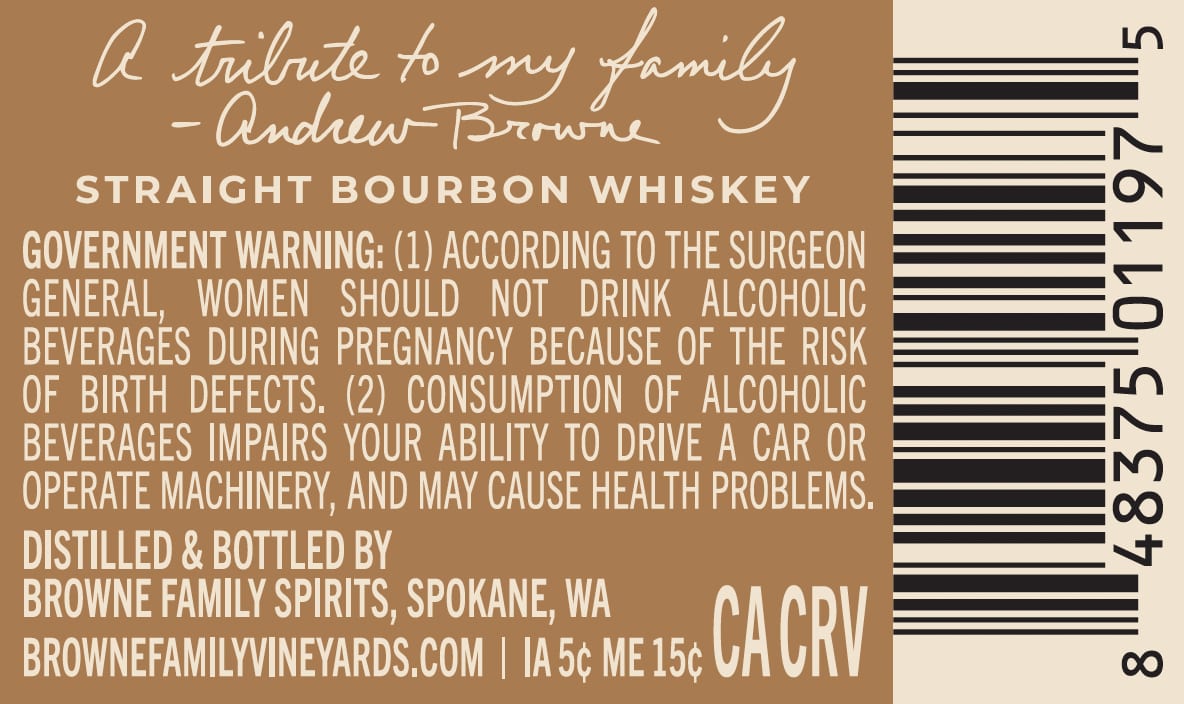 Browne Family Spirits label image 2