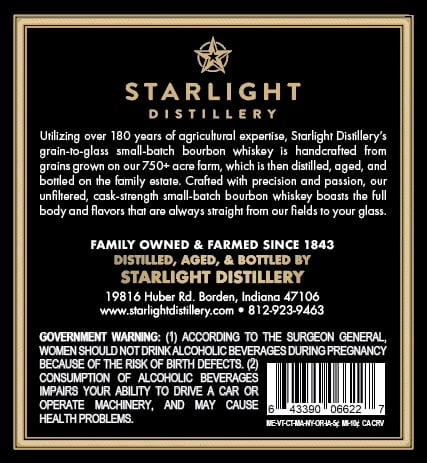 Starlight Distillery Small Batch label image 2