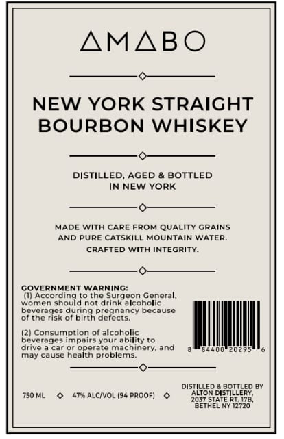 Amabo Bourbon Whiskey label image 2