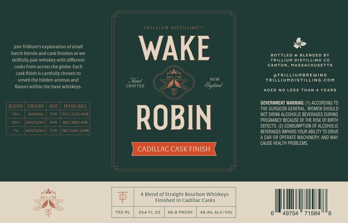 Trillium Distilling CO label
