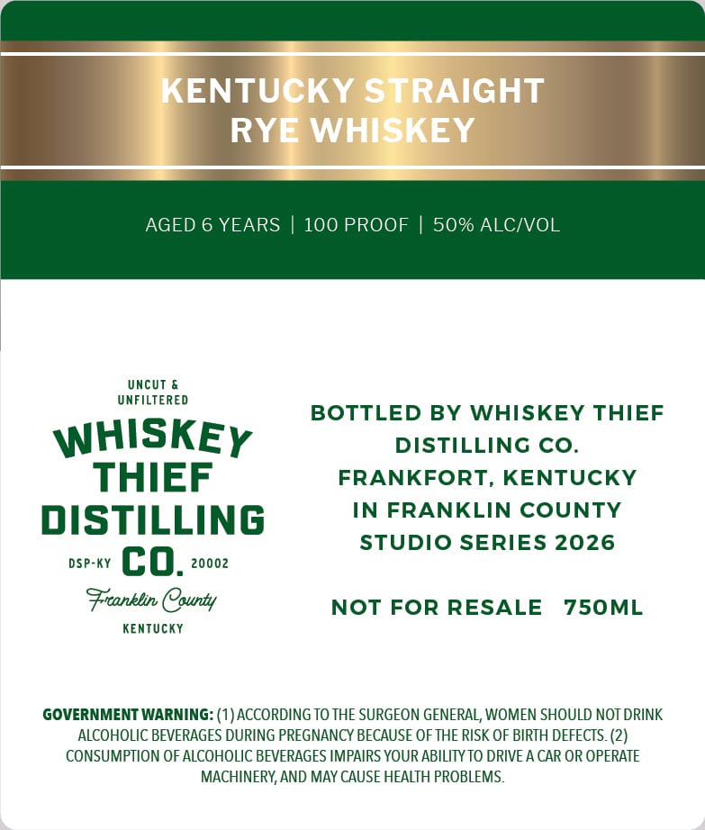 Whiskey Thief Distilling CO. label image 2